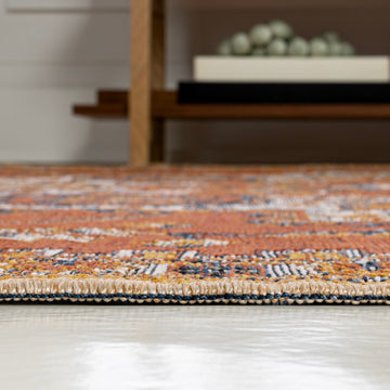 Bijan Traditional Vintage Medallion Reversible Machine-Washable Indoor/Outdoor Area Rug